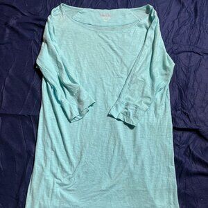 Lilly Pulitzer Blue 100% Pima Cotton 3/4 Sleeve Shirt Size Medium